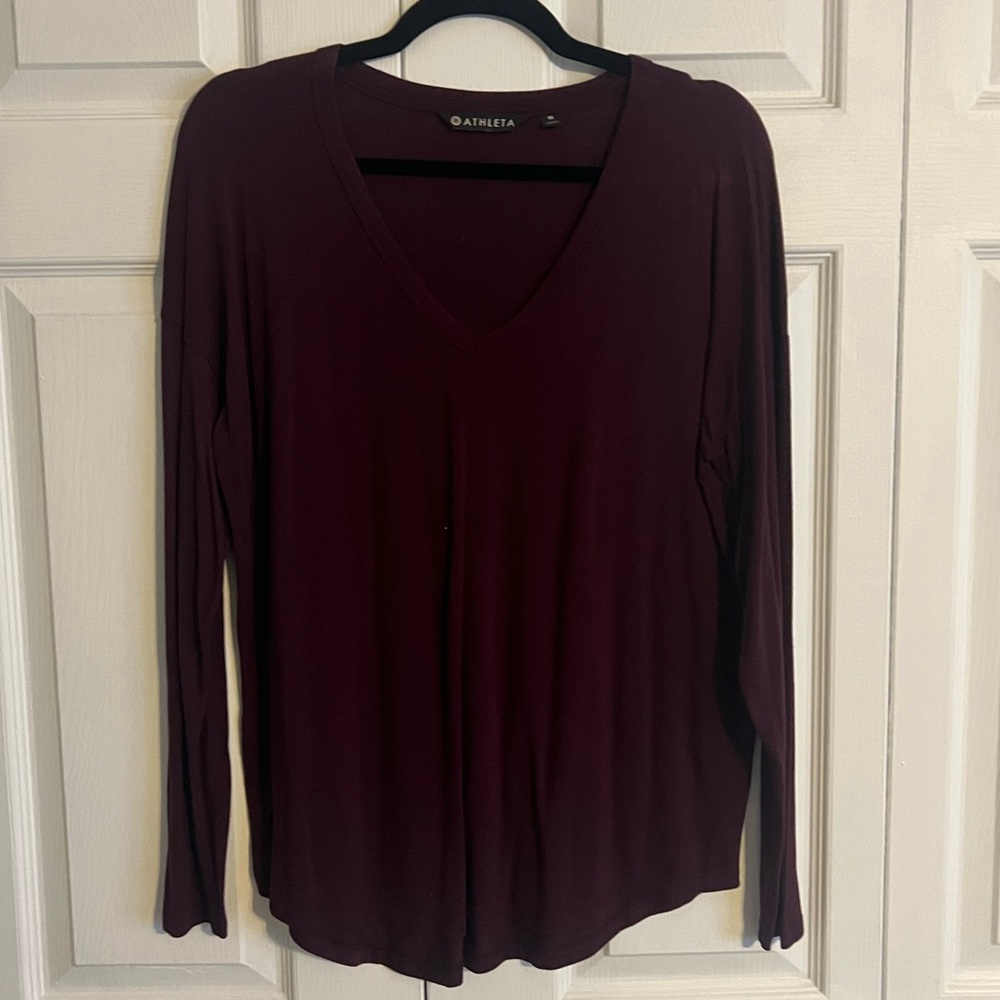 Athleta Women's Deep Burgundy Long Sleeve Tee